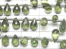 [Video]High Quality Green Apatite AAA Drop Faceted Briolette half or 1strand beads (aprx.7inch/18cm)