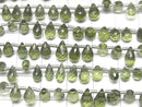[Video]High Quality Green Apatite AAA Drop Faceted Briolette half or 1strand beads (aprx.7inch/18cm)