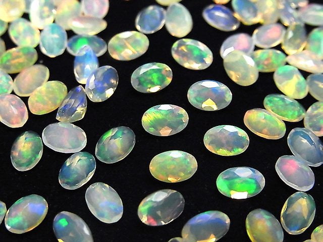 [Video] High Quality Ethiopia Opal AAA Loose stone Oval Faceted 6x4mm 10pcs