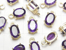 [Video] High Quality Amethyst AAA Bezel Setting Oval Faceted 7x5mm 18KGP 2pcs