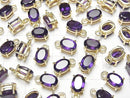 [Video] High Quality Amethyst AAA Bezel Setting Oval Faceted 7x5mm 18KGP 2pcs