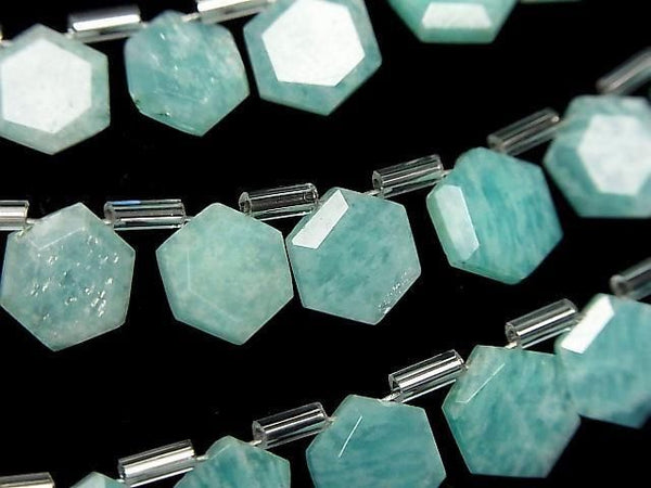 [Video] Amazonite AA++ Flat Hexagon Cut 9x8mm 1strand (13pcs)