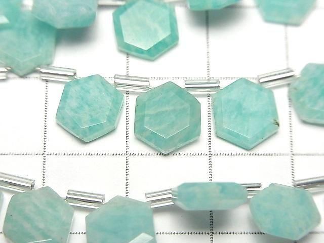[Video] Amazonite AA++ Flat Hexagon Cut 9x8mm 1strand (13pcs)