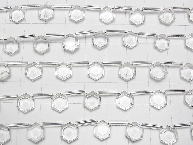 [Video] High Quality Crystal AAA Flat Hexagon Cut 9x8mm 1strand (13pcs)