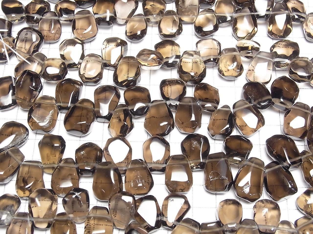 Smoky Quartz  AAA- Faceted Nugget  Top Side Drilled Hole  half or 1strand beads (aprx.15inch/37cm)
