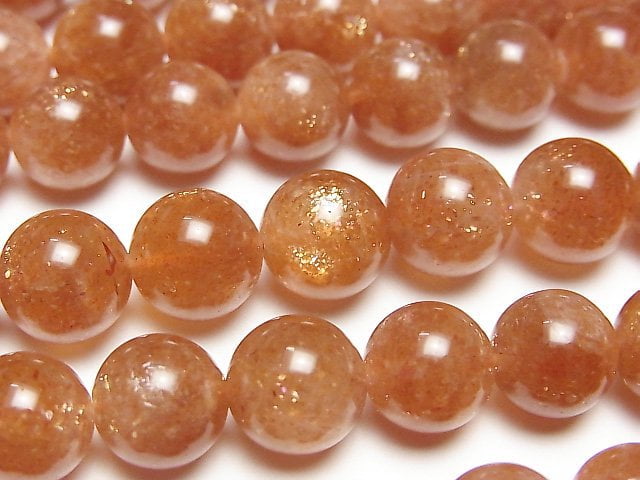 Round, Sunstone Gemstone Beads