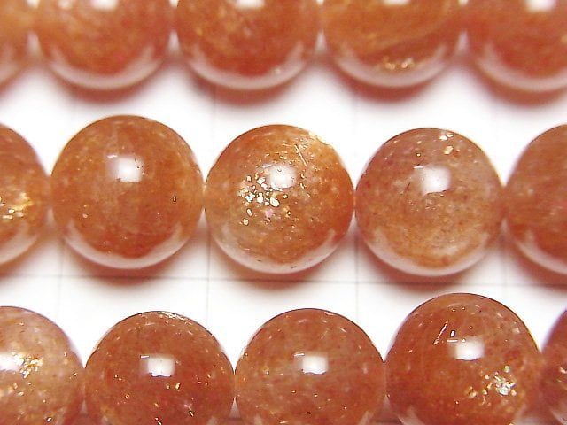 [Video] Sunstone AA++ Round 10mm half or 1strand beads (aprx.14inch / 35cm)