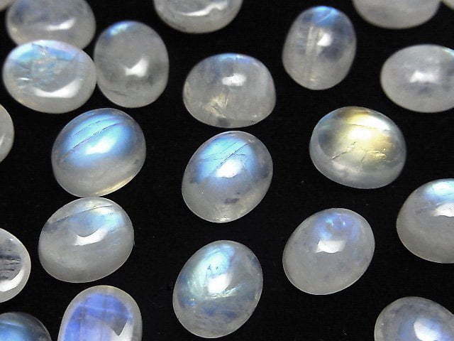 Cabochon, Rainbow Moonstone Gemstone Beads