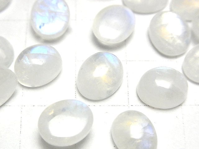 High Quality Rainbow Moonstone AAA- Oval Cabochon 10x8mm 4pcs