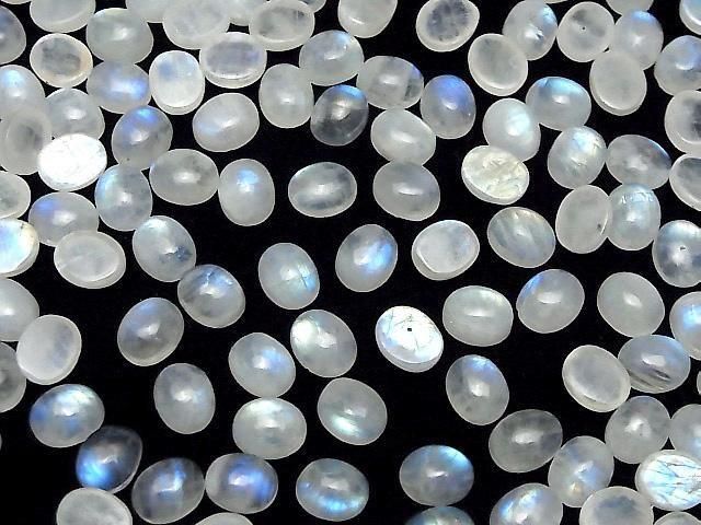 彩虹月光石 AA++ 橢圓形素面蛋面 10x8mm 4顆