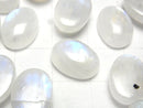 [Video] High Quality Rainbow Moonstone AAA - Oval Cabochon 14x10mm 2pcs