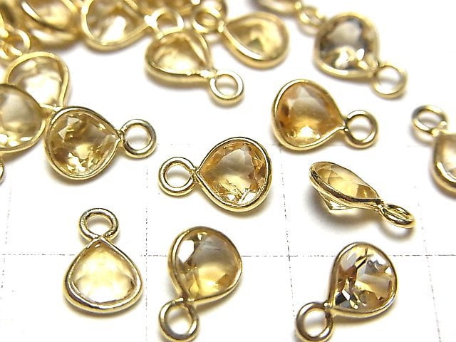 [Video] High Quality Citrine AAA Bezel Setting Chestnut Faceted 6x6mm 18KGP 5pcs