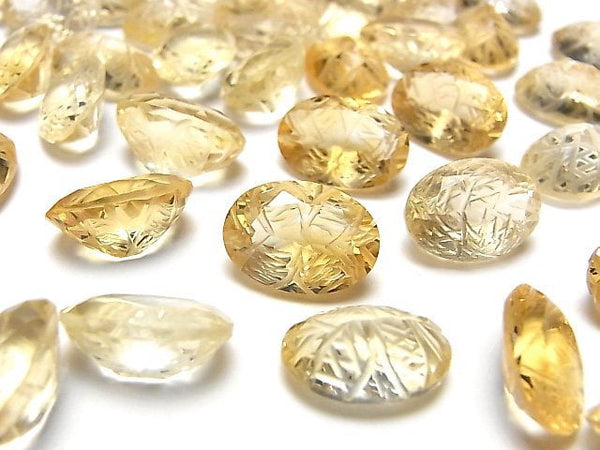 Carving, Citrine, Oval Gemstone Beads