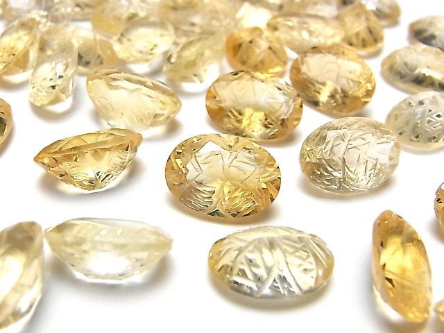 Carving, Citrine, Oval Gemstone Beads