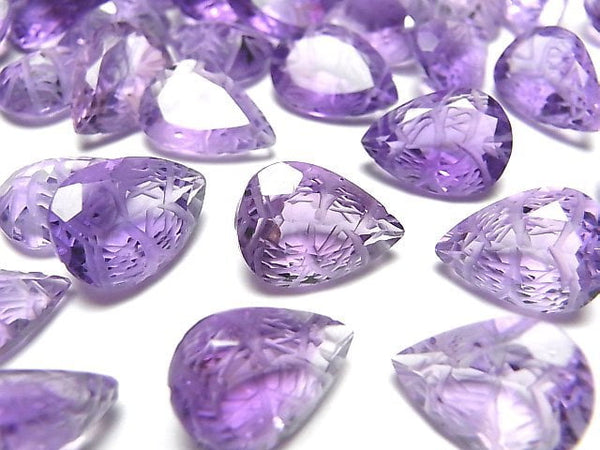 Amethyst, Carving, Pear Shape Gemstone Beads