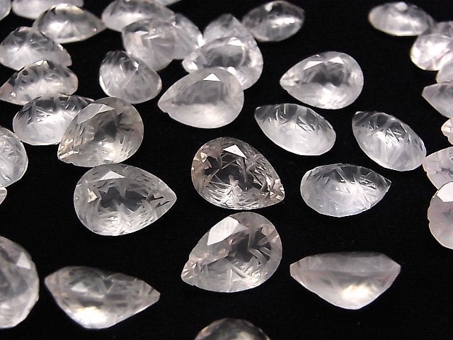 [Video] High Quality Rose Quartz AAA Carved Pear shape Faceted 14x10mm 2pcs