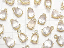 [Video] High Quality Rose Quartz AAA Bezel Setting Pear shape Faceted 8x6mm 18KGP 2pcs