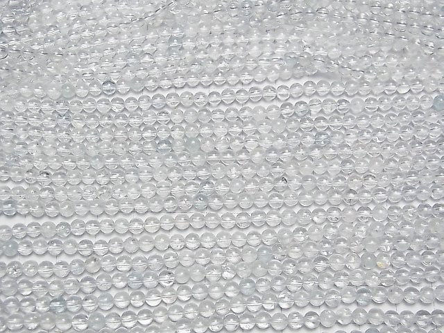 [Video] Natural White Topaz AAA- Round 4mm 1strand beads (aprx.15inch / 38cm)