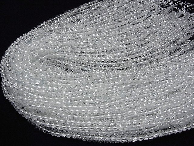 [Video] Natural White Topaz AAA- Round 4mm 1strand beads (aprx.15inch / 38cm)