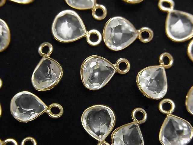 [Video]High Quality Crystal AAA Bezel Setting Chestnut Faceted 7x7mm 18KGP 3pcs