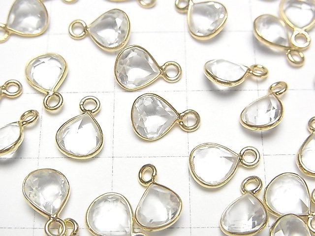 [Video]High Quality Crystal AAA Bezel Setting Chestnut Faceted 7x7mm 18KGP 3pcs