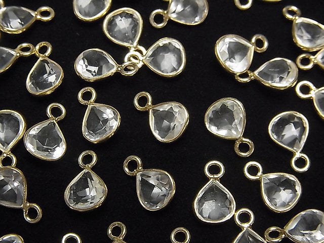 [Video]High Quality Crystal AAA Bezel Setting Chestnut Faceted 7x7mm 18KGP 3pcs
