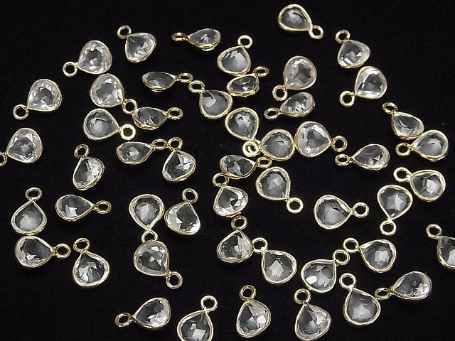 [Video]High Quality Crystal AAA Bezel Setting Chestnut Faceted 7x7mm 18KGP 3pcs
