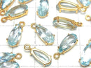 [Video] High Quality Sky Blue Topaz AAA Bezel Setting Pear Shape Faceted 12x5.5mm 18KGP 1pc