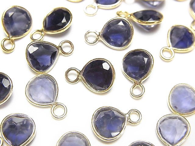 Bezel Setting, Chestnut Shape, Iolite Gemstone Beads