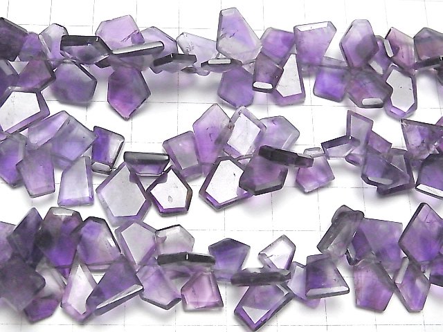 [Video] Amethyst AA++ Rough Slice Faceted 1strand beads (aprx.6inch / 16cm)