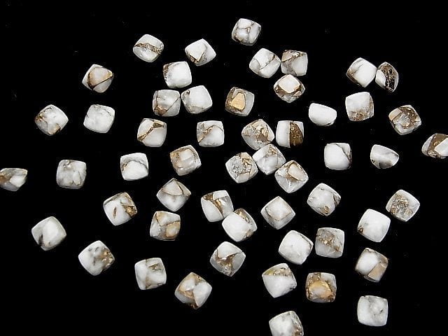 [Video] Copper Calcite AAA Sugarloaf Cut 6x6mm 3pcs