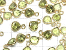 [Video]High Quality Peridot AAA Bezel Setting Chestnut Faceted 7x6.5mm 18KGP 2pcs