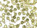 [Video]High Quality Peridot AAA Bezel Setting Chestnut Faceted 7x6.5mm 18KGP 2pcs