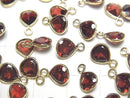 [Video]High Quality Mozambique Garnet AAA Bezel Setting Chestnut Faceted 7x7mm 18KGP 3pcs