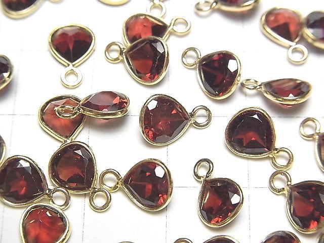 [Video] High Quality Mozambique Garnet AAA Bezel Setting Chestnut Faceted 7x7mm 18KGP 3pcs