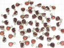 [Video]High Quality Mozambique Garnet AAA Bezel Setting Chestnut Faceted 7x7mm 18KGP 3pcs