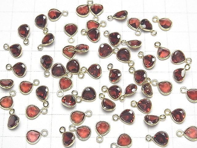 [Video] High Quality Mozambique Garnet AAA Bezel Setting Chestnut Faceted 7x7mm 18KGP 3pcs