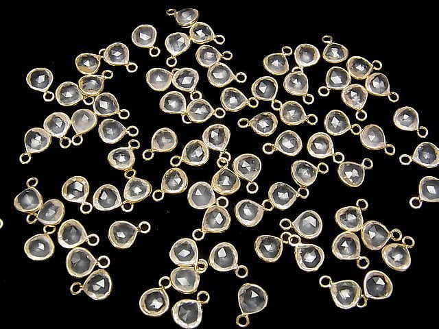 [Video] High Quality Rose Quartz AAA Bezel Setting Chestnut Shape 7x7mm 18KGP 4pcs