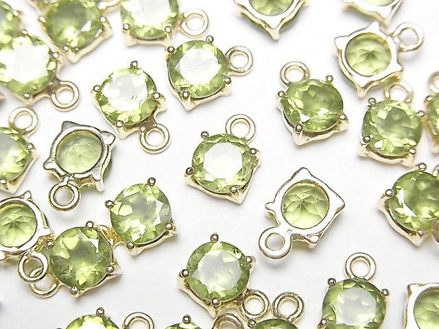 Bezel Setting, Peridot Gemstone Beads