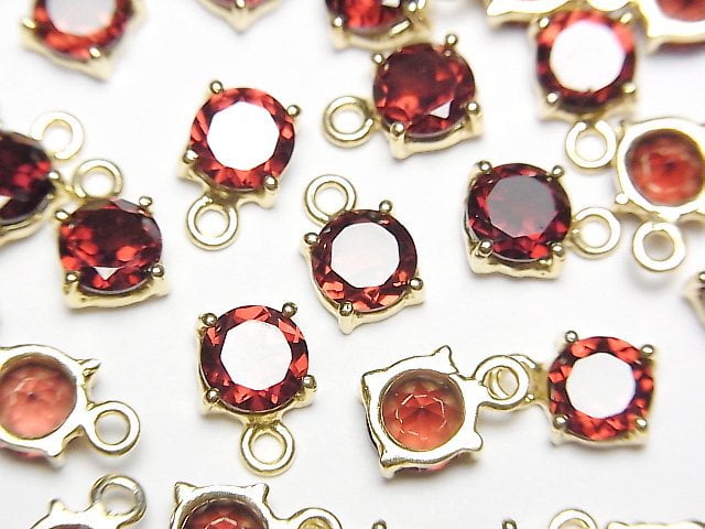 Bezel Setting, Garnet Gemstone Beads