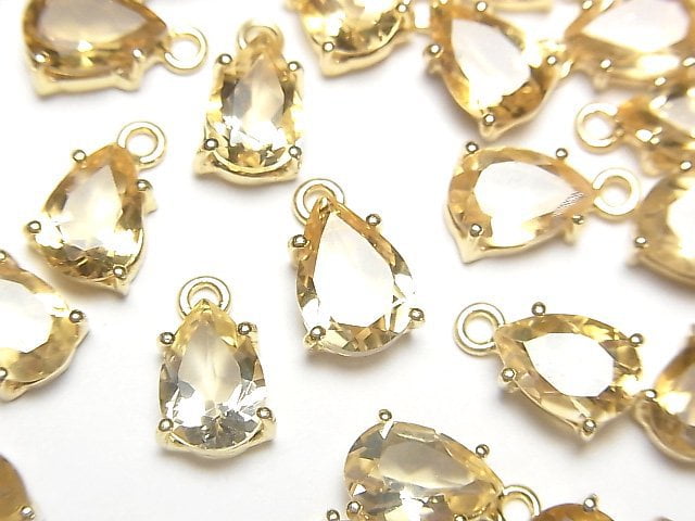 Bezel Setting, Citrine, Pear Shape Gemstone Beads