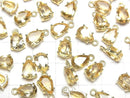 [Video] High Quality Citrine AAA Bezel Setting Pear shape Faceted 9x6mm 18KGP 2pcs