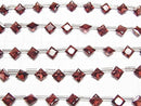 [Video] High Quality Mozambique Garnet AAA Diamond Princess Cut 7x7mm half or 1strand beads (aprx.7inch / 18cm)
