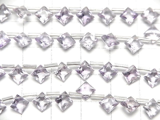 [Video] High Quality Light color Amethyst AAA Diamond Princess Cut 7x7mm half or 1strand (18pcs)