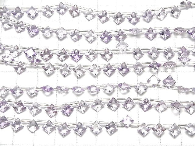 [Video] High Quality Light color Amethyst AAA Diamond Princess Cut 7x7mm half or 1strand (18pcs)