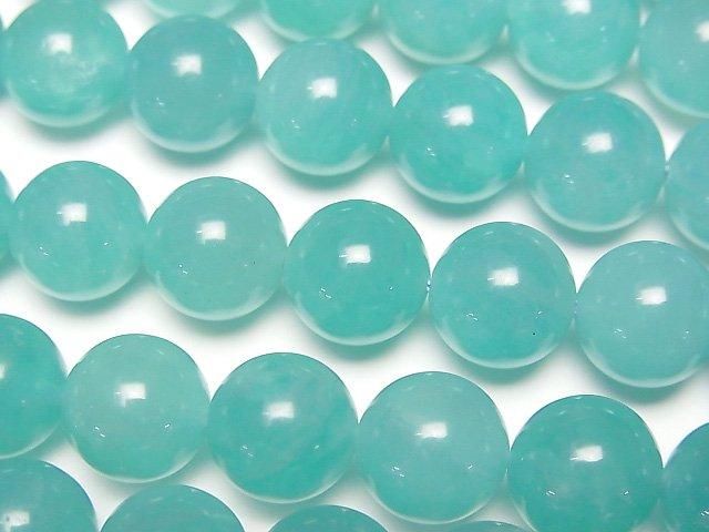 [Video] Uighur Amazonite Silica AA+ Round 10mm half or 1-strand beads (approx. 15inch/36cm)