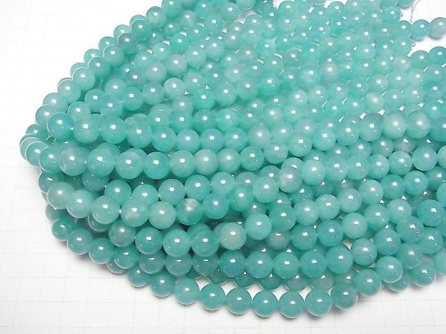 [Video] Uighur Amazonite Silica AA+ Round 10mm half or 1-strand beads (approx. 15inch/36cm)