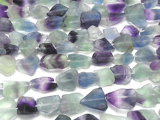 [Video] Multicolor Fluorite Rough Rock Nugget [M size] 1strand beads (aprx.15inch / 36cm)