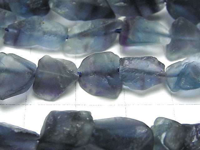 [Video] Bi-color Fluorite Roughlock Nugget 1strand beads (aprx.15inch/36cm)