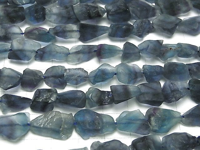 [Video] Bi-color Fluorite Roughlock Nugget 1strand beads (aprx.15inch/36cm)